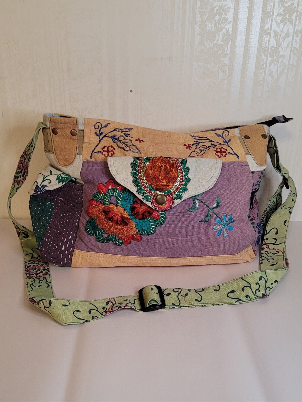 Blue Sky Boho Hippie Crossbody Bag - Picture 2 of 14